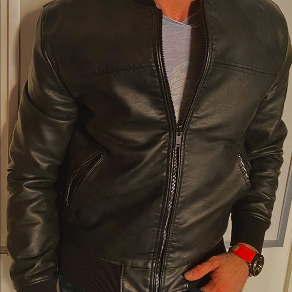 Express Other - 🔴SOLD🔴Men’s Reversible Leather meets Bomber Jacket